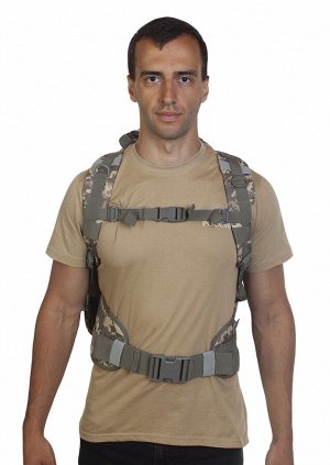 Армейский тактический рюкзак камуфляж ACU (30 л) (CH-058) №107 - Два просторных передних отсека закрываются на молнию, верхний отсек с внутренними отделениями для мелочей. Три боковых кармана на молни