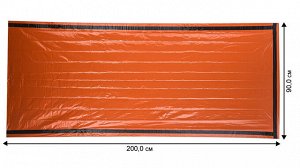 Аварийно-спасательный спальный мешок выживальщика (термопокрывало) - Фольгированное одеяло для выживания с ярко-оранжевым непромокаемым и непродуваемым верхом. Предмет первой необходимости при походе