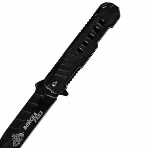 Армейский складной нож «Войска РХБЗ» - шикарный подарок для военных специалистов по РХБЗ - недорогой складной нож с символикой рода войск и девизом. Качественная сталь 3Cr13 с твердостью закалки до 57