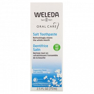 Weleda, Oral Care, солевая зубная паста, без фторидов, со вкусом перечной мяты, 75 мл (2,5 жидк. унции)