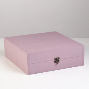 Подарочный ящик "Стандарт" с закрывающейся крышкой, пастельно-фиолетовый 26х26х9 см