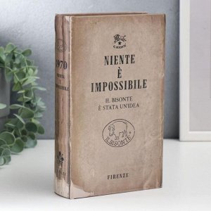 Сейф-книга дерево кожзам ""Ничего не возможного"" 21х13х5 см