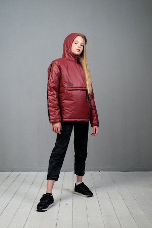 Куртка-анорак для девочки бордо