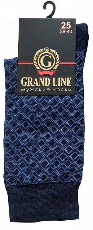 Носки мужские GRAND LINE (М-155, ромбики), тёмно-синий, р. 25