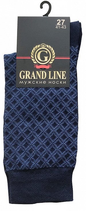 Носки мужские GRAND LINE (М-155, ромбики), тёмно-синий, р. 27