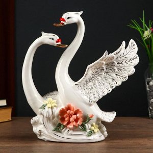 Сувенир керамика "Ухаживания лебедей" 30х12х28 см
