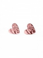 Серебряные серьги-пусеты сердца &quot;Folio pink&quot;