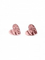 Серебряные серьги-пусеты сердца &quot;Folio pink&quot;