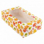 Коробка для зефира &quot;Кленовый лист&quot; с окном 25*15*7 см