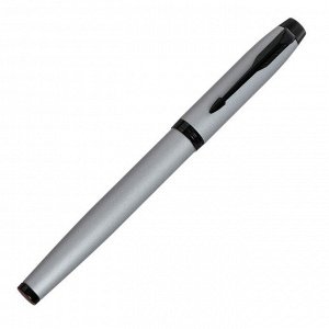 Ручка перьевая Parker IM Achromatic Matt Grey BT F, 0.8 мм, корпус из нержавеющей стали, синие чернила