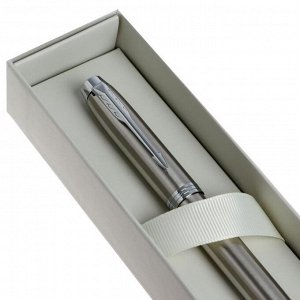Ручка-роллер Parker IM Essential T319 Brushed Metal CT F, 0.5 мм, корпус из латуни, чёрные чернила