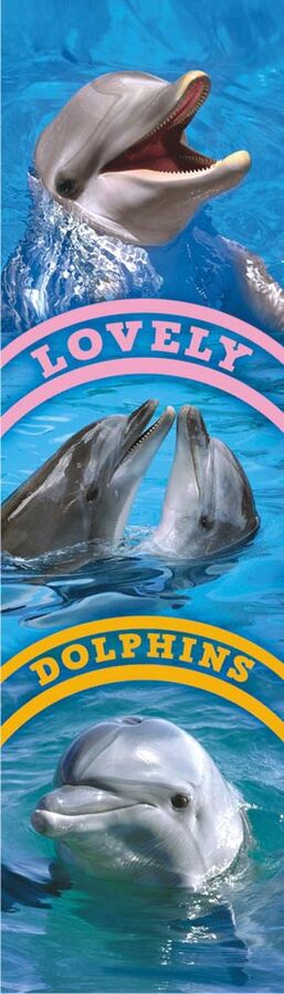 Картонная закладка "Дельфины" с глиттером