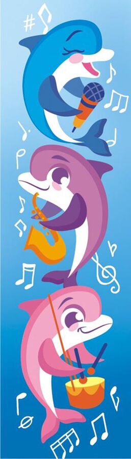 Картонная закладка "Дельфины" с глиттером