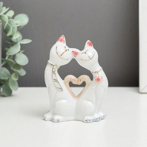 Сувенир "Кот в галстуке и кошка с сердечком" цветные 12х8,5 см