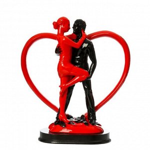 Сувенир полистоун "Страстное танго у сердца" красно-чёрный 21х19х8 см