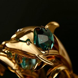 Музыкальный сувенир с кристаллами Swarovski "Дельфины" 11,2х8,4 см