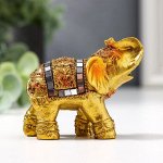 Сувенир  &quot;Золотой слоник с мозаикой из зеркал&quot; 5,2х6х3 см