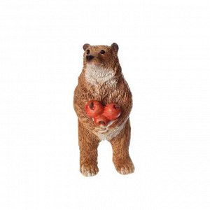 Сувенир полистоун миниатюра "Мишка с яблоками" 7х3,5х3 см