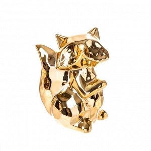 Сувенир керамика "Лисичка" золото 10х7,7х5 см