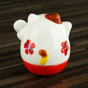 Сувенир кот керамика "Манэки-нэко" неваляшка 8,5х9х8 см