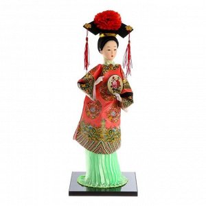 Кукла коллекционная "Китаянка в традиционном наряде с опахалом" 33,5х12,5х12,5 см