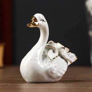 Сувенир керамика "Белые лебеди с букетом роз" набор 2 шт 8,5х5х9 см