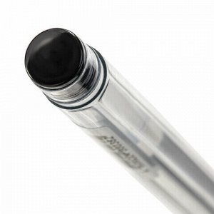 Ручка гелевая с грипом STAFF Basic Needle, ЧЕРНАЯ, игольчатый узел 0,5 мм, линия письма 0,35 мм, 143679