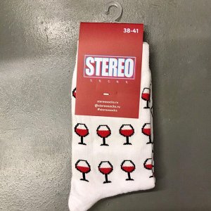 Stereo Socks 063 Носки женские с принтом бокал вина