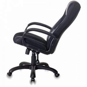 Кресло компьютерное VIKING-9/BLACK, подушка, экокожа/ткань, черное
