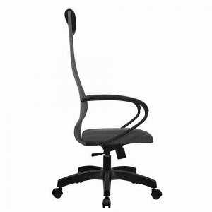 Кресло офисное МЕТТА "SU-B-8" пластик, ткань-сетка, сиденье мягкое, светло-серое