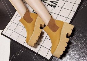 Женские демисезонные ботинки на резинке, цвет светло-коричневый