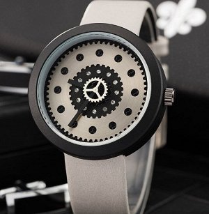 Наручные часы унисекс с ремешком из экокожи, цвет серый