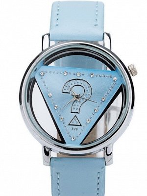 Наручные часы унисекс с ремешком из экокожи, цвет голубой