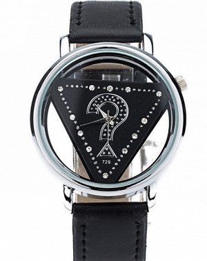 Наручные часы унисекс с ремешком из экокожи, цвет черный