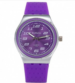 Наручные часы унисекс с силиконовым ремешком, цвет фиолетовый