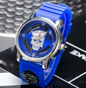 Наручные часы унисекс с силиконовым ремешком, цвет синий