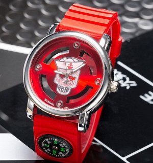 Наручные часы унисекс с силиконовым ремешком, цвет красный