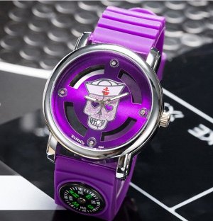 Наручные часы унисекс с силиконовым ремешком, цвет фиолетовый