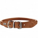 Hunter ошейник для собак Round&amp;Soft Elk 37/6 (30-33 см), коньяк, кожа лося СКИДКА 30%
