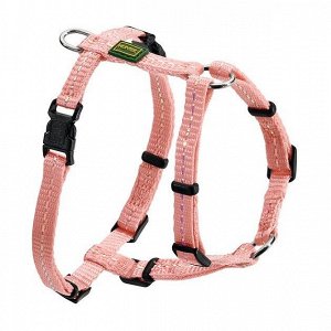 Hunter шлейка для собак Tripoli 37-52 см, нейлон св. розовая, светоотражающая