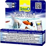 TetraTest 6 в 1 GH/KH/NO2/NO3/pH/Cl тестовые полоски для пресной воды 10 шт.