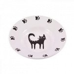 КерамикАрт миска керамическая-блюдце для кошек 140 мл белая