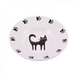 КерамикАрт миска керамическая-блюдце для кошек 140 мл белая