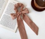 Резинка для волос с бантиком, однотонная, цвет розовый, 2 шт
