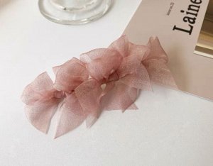Заколка-зажим для волос, декор в виде бантиков, цвет розовый, 2 шт