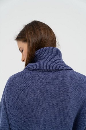 Свитер Модель: свитер. Цвет: синий. Комплектация: свитер. Состав: шерсть-50%, акрил-50%. Бренд: aim. Фактура: однотонная. Плотность: средняя.