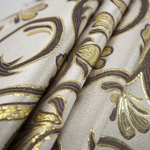 Портьерная ткань с люрексом 150 см 5222 цвет серый/золото