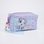 Косметичка дорожная, отдел на молнии, с ручкой, цвет сиреневый, «Котик»