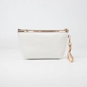 Косметичка-сумочка, отдел на молнии, с ручкой, цвет белый