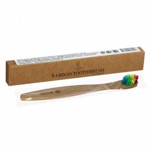 Бамбуковая зубная щётка Biocase, мини, радужная